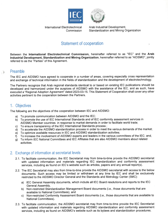 statement of cooperation aidsmo and IEC
