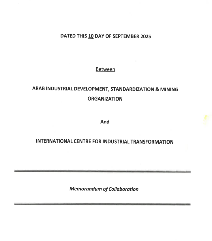 Memorandum of collabaration between aidsmo and International Centre for Industrial Transformation