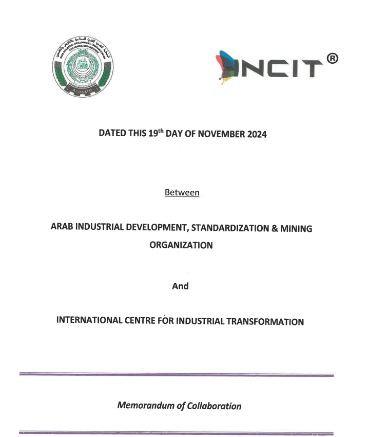 Memorandum of collaboration between aidsmo and International centre for Industrial Transformation