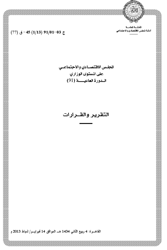 قرارات المجلس الإقتصادي الإجتماعي الدورة 91